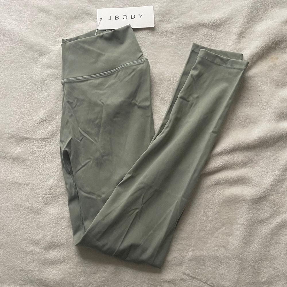 JBODY Unified Misty Green Scrunch High Waisted Leggings (M)